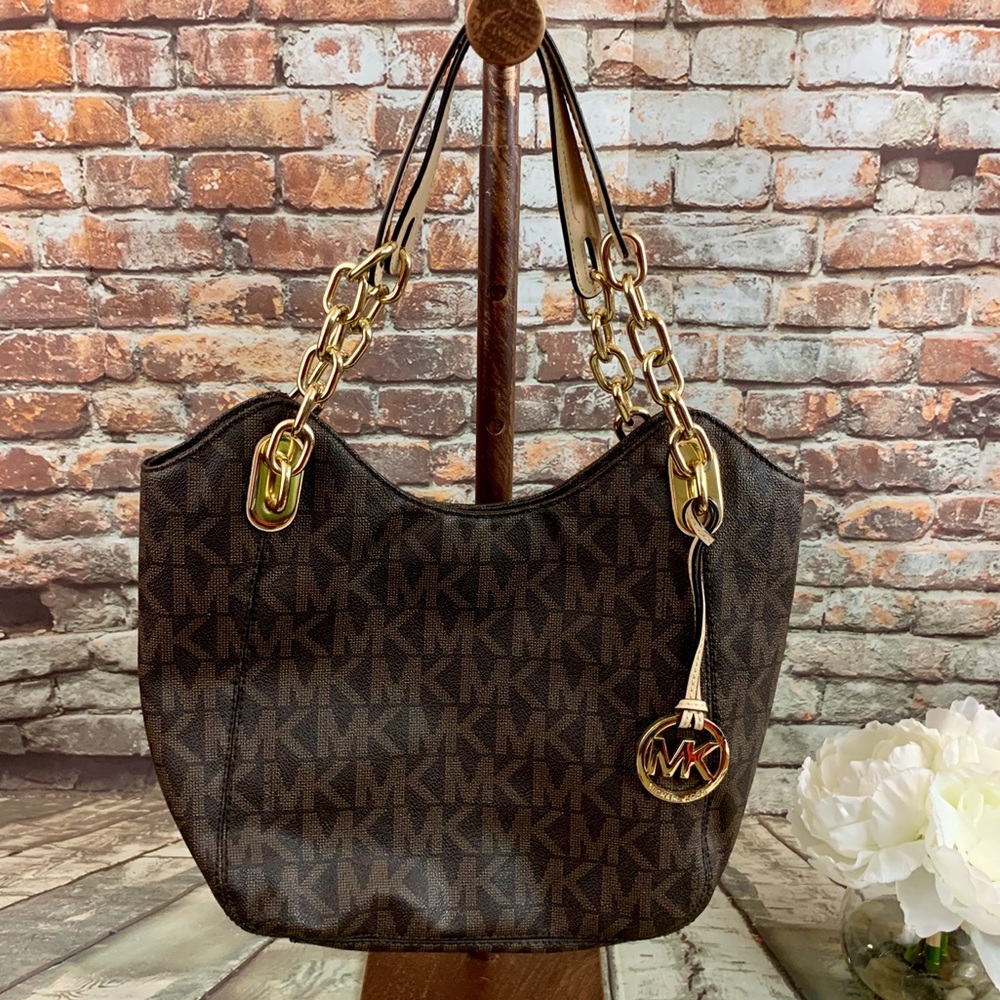 Michael Kors Brown Monogram Lily Shoulder Bag